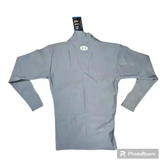 UNDER ARMOUR COLDGEAR COMPRESSION MOCK LS SHIRT GRAY STYLE# 1000512 NWT LARGE - Picture 2 of 8